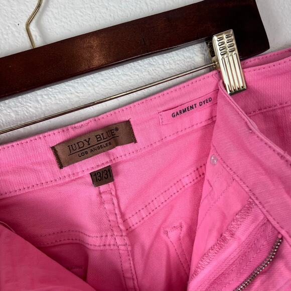 Judy Blue Pink High Rise Cropped Wide Leg Jeans Size 31 - Picture 5 of 9